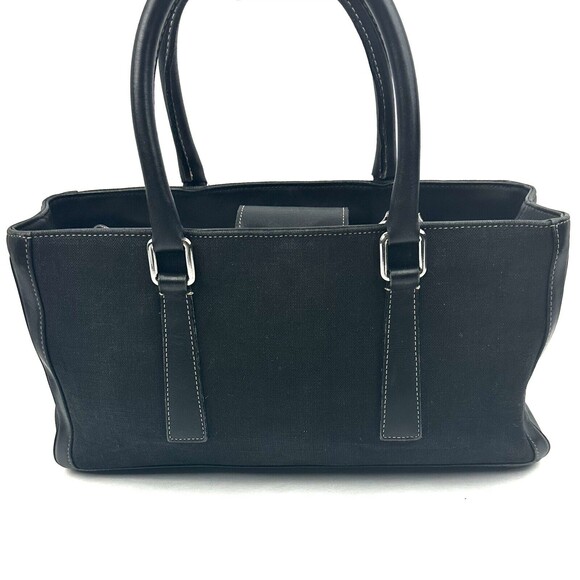 Coach Canvas Purse Black Leather Trim No. MOP-9428 - Picture 1 of 16